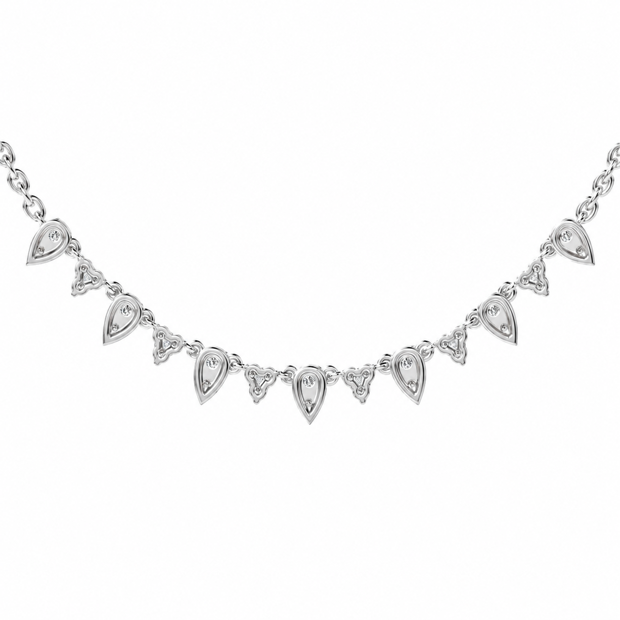 Stacked Grace Pear Diamond Necklace