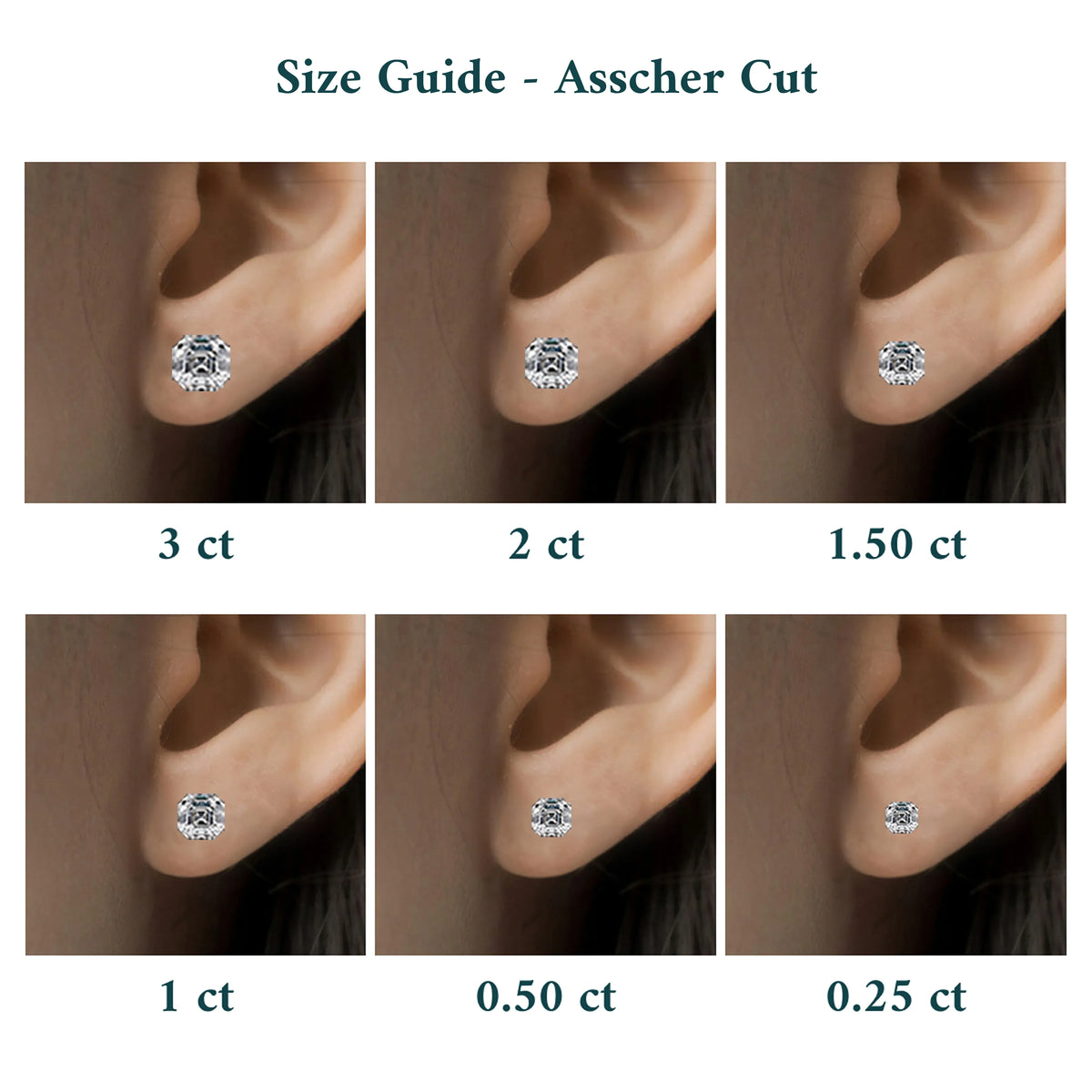 Asscher Cut Diamond Stud Earrings