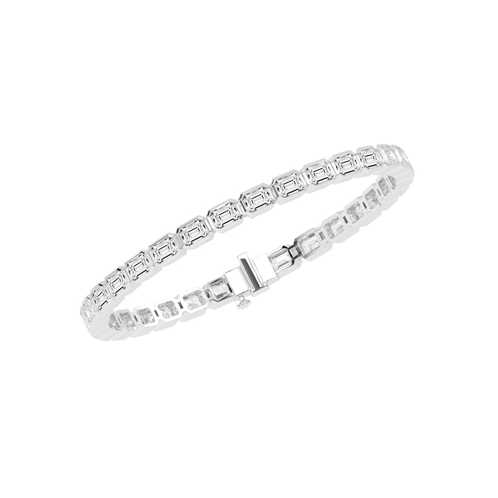 Maris Bezel Set Emerald Tennis Lab Diamond Bracelet