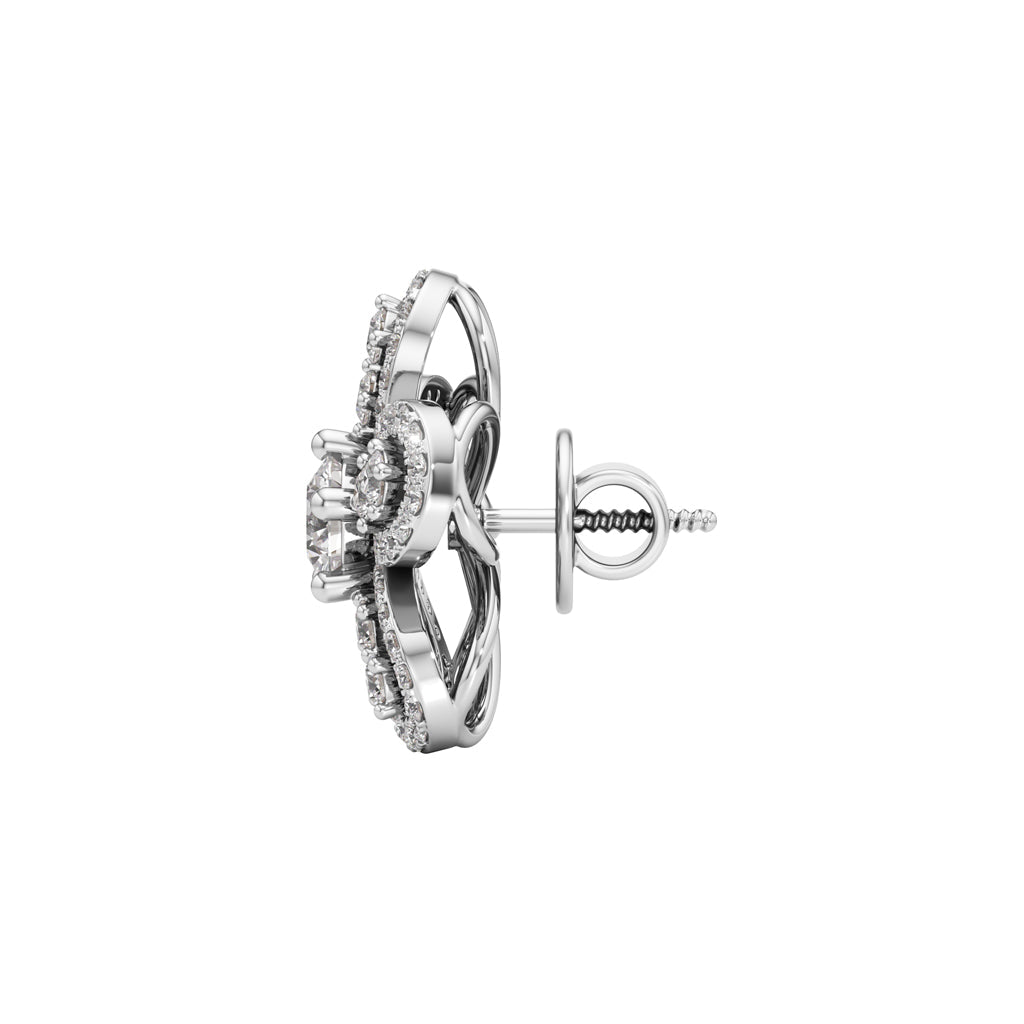 2.25Ct Round Shape Fancy Studs Earrings