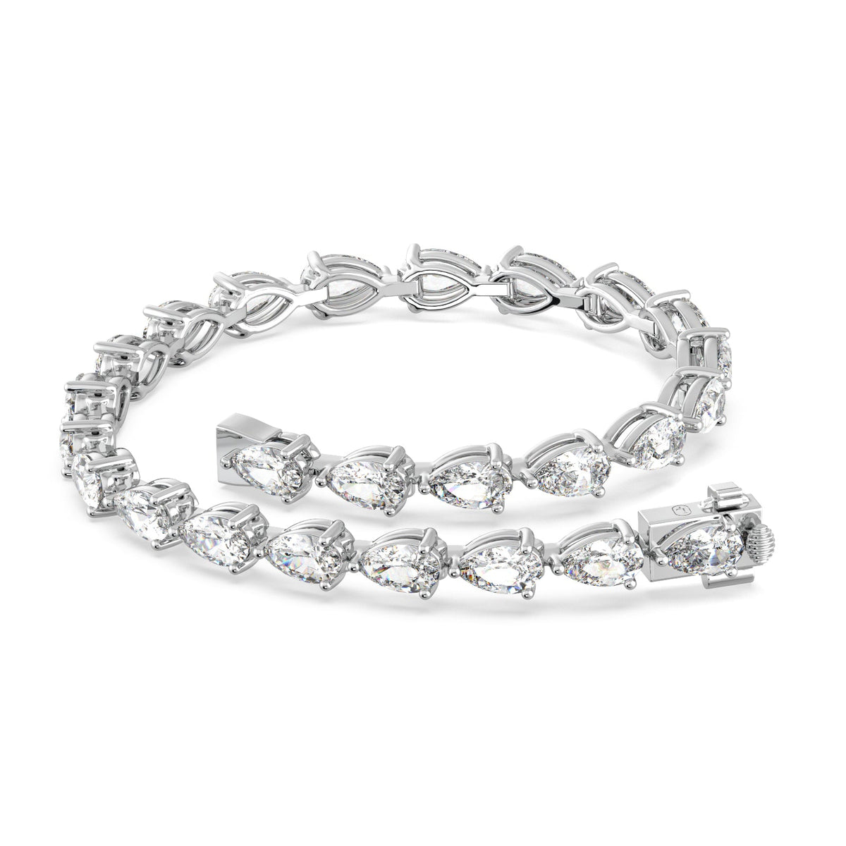 6.83 ct Pear East-West Diamond Tennis Bracelet