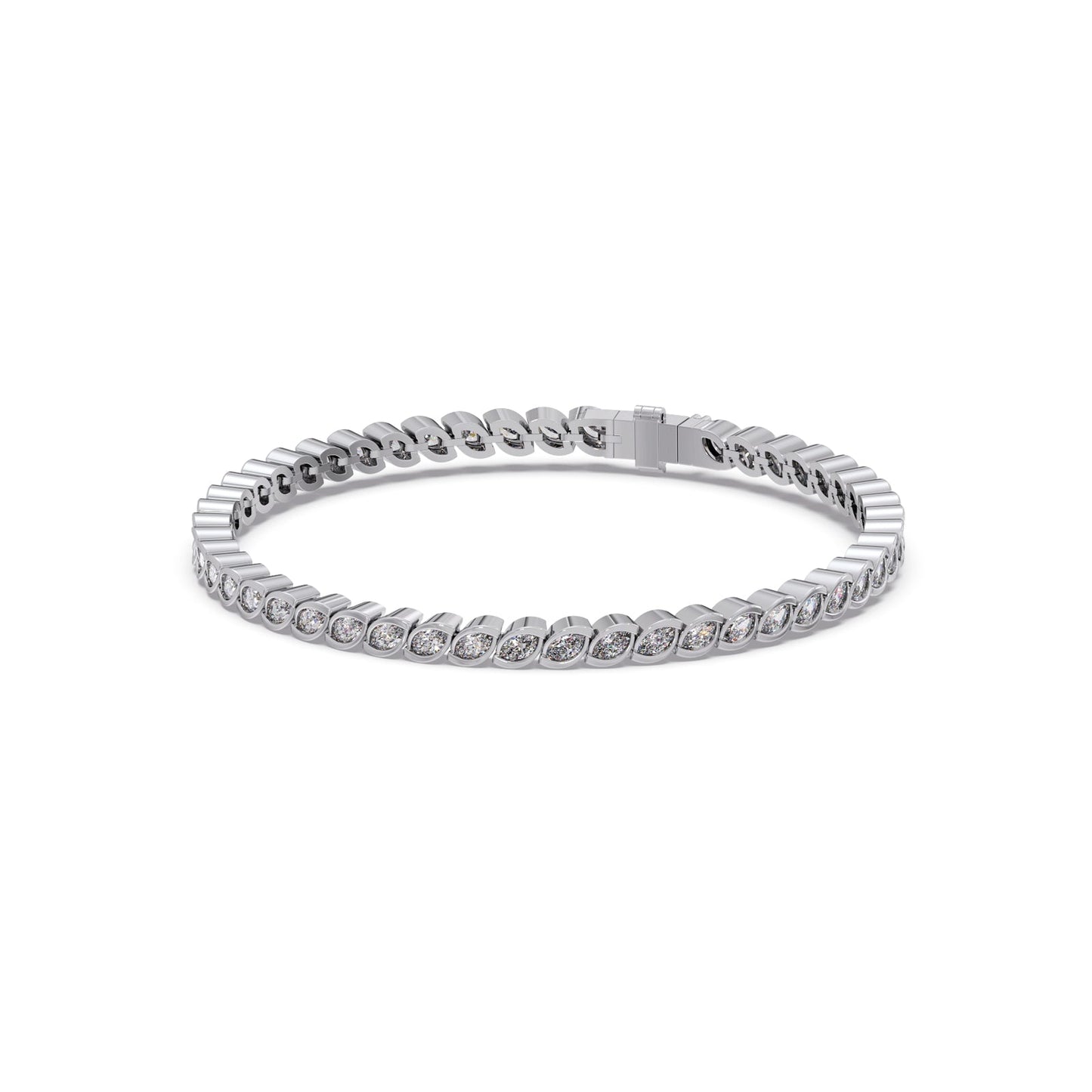 3.33 ct Bezel Marquise Diamond Tennis Bracelet