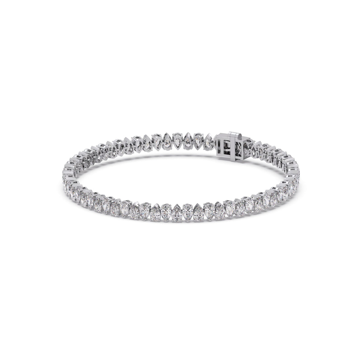 9.9 ct Dewdrop Pear Diamond Tennis Bracelet