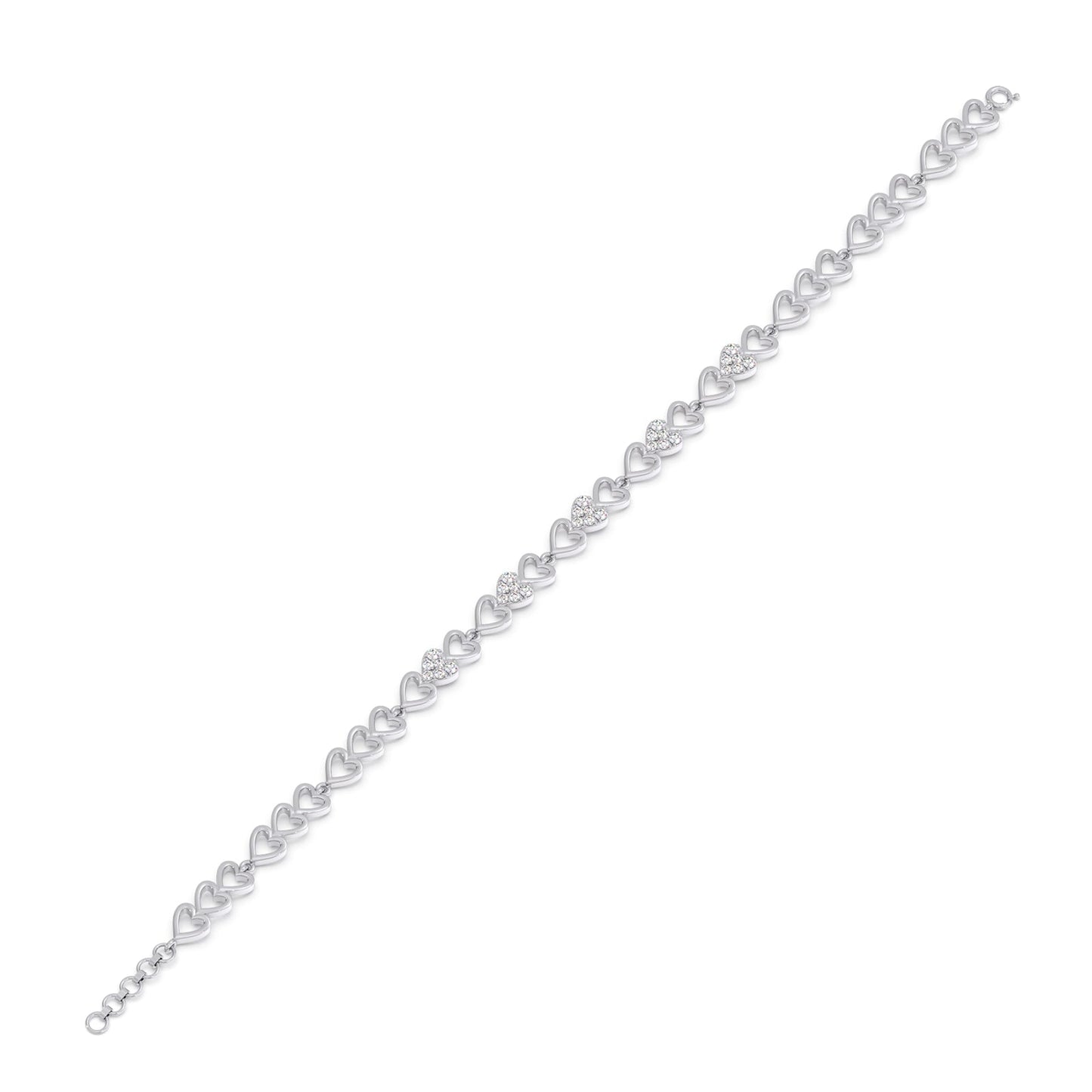 Heart Line Diamond Tennis Bracelet