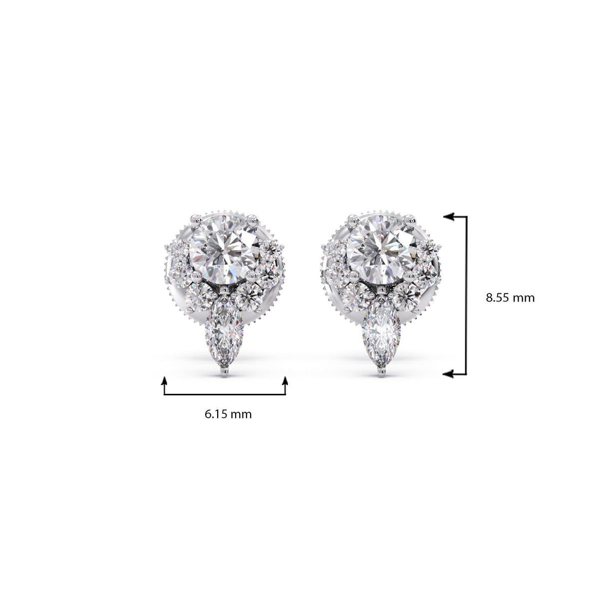 Floral Cluster Stud Earrings