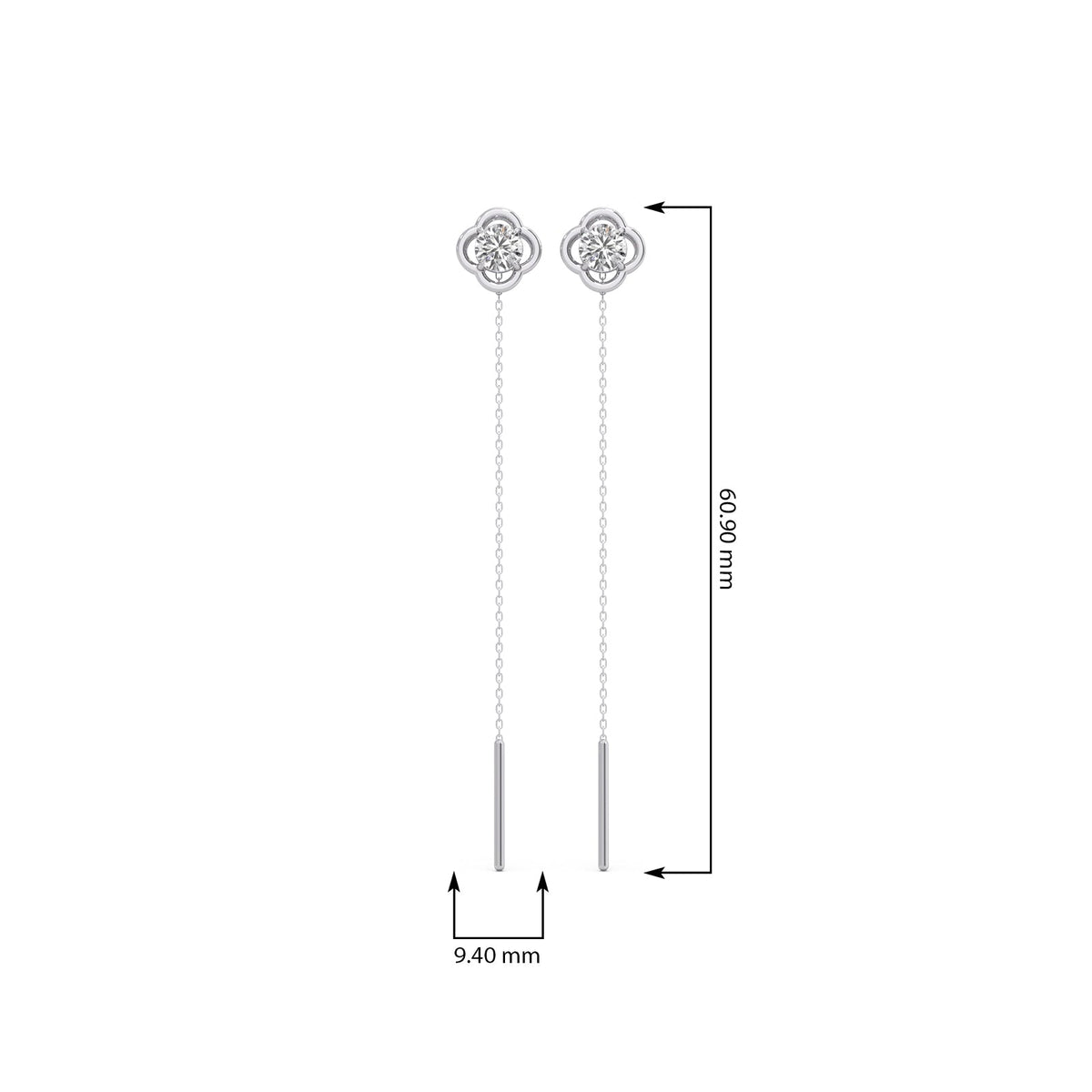 Amulet Round Diamond Sui-Dhaga Earrings