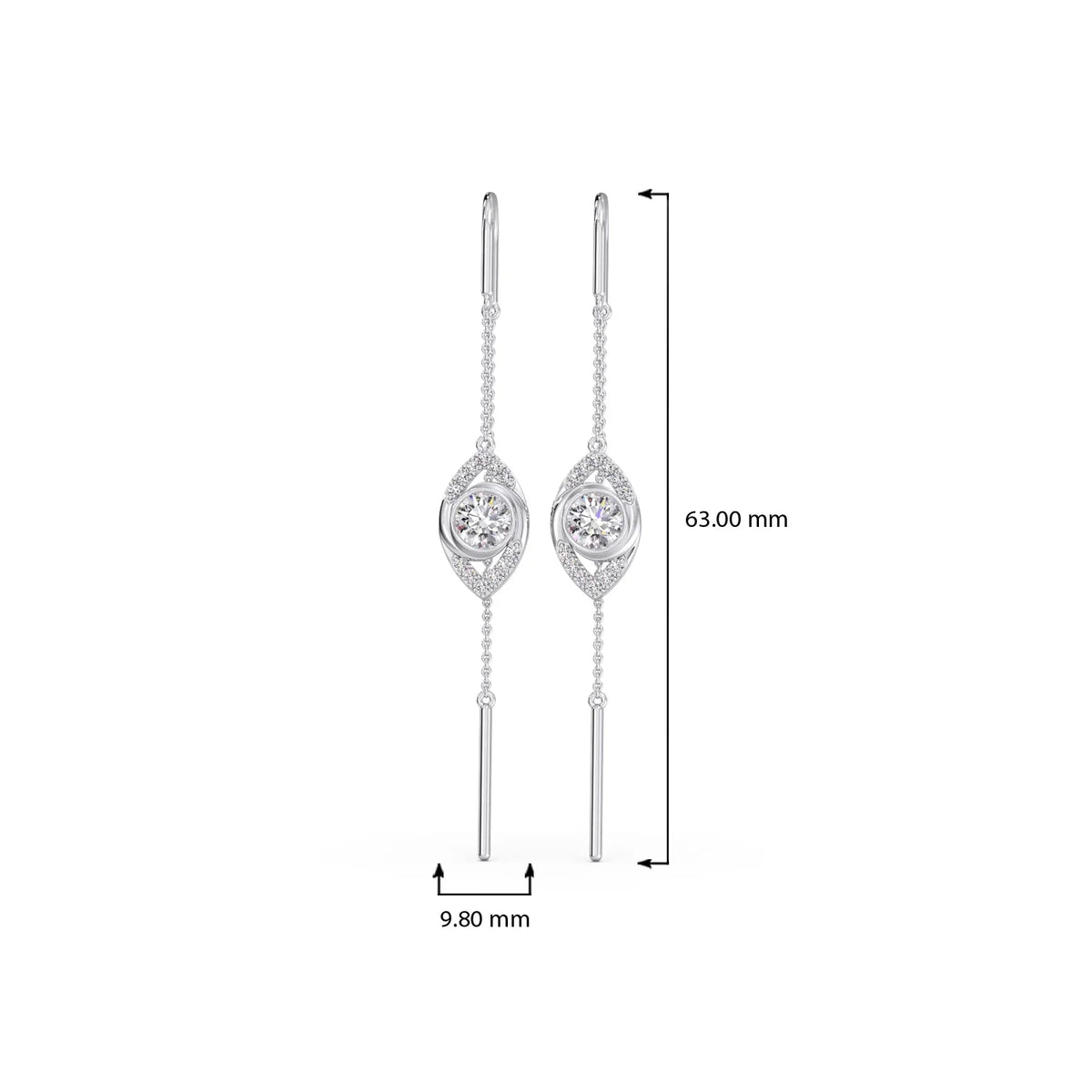Ethereal Diamond Sui-Dhaga Earrings