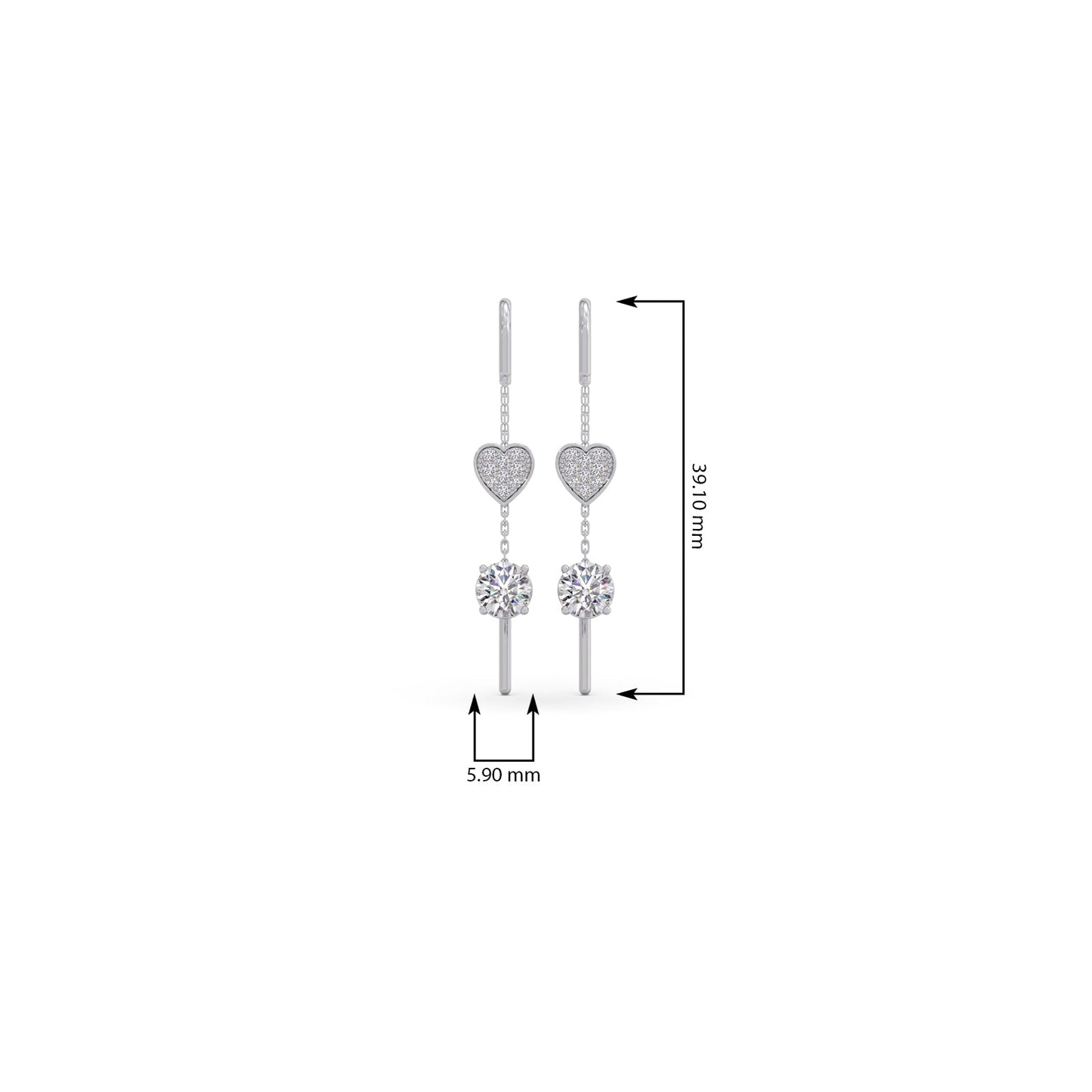 Round-Cut Diamond Threader Earrings