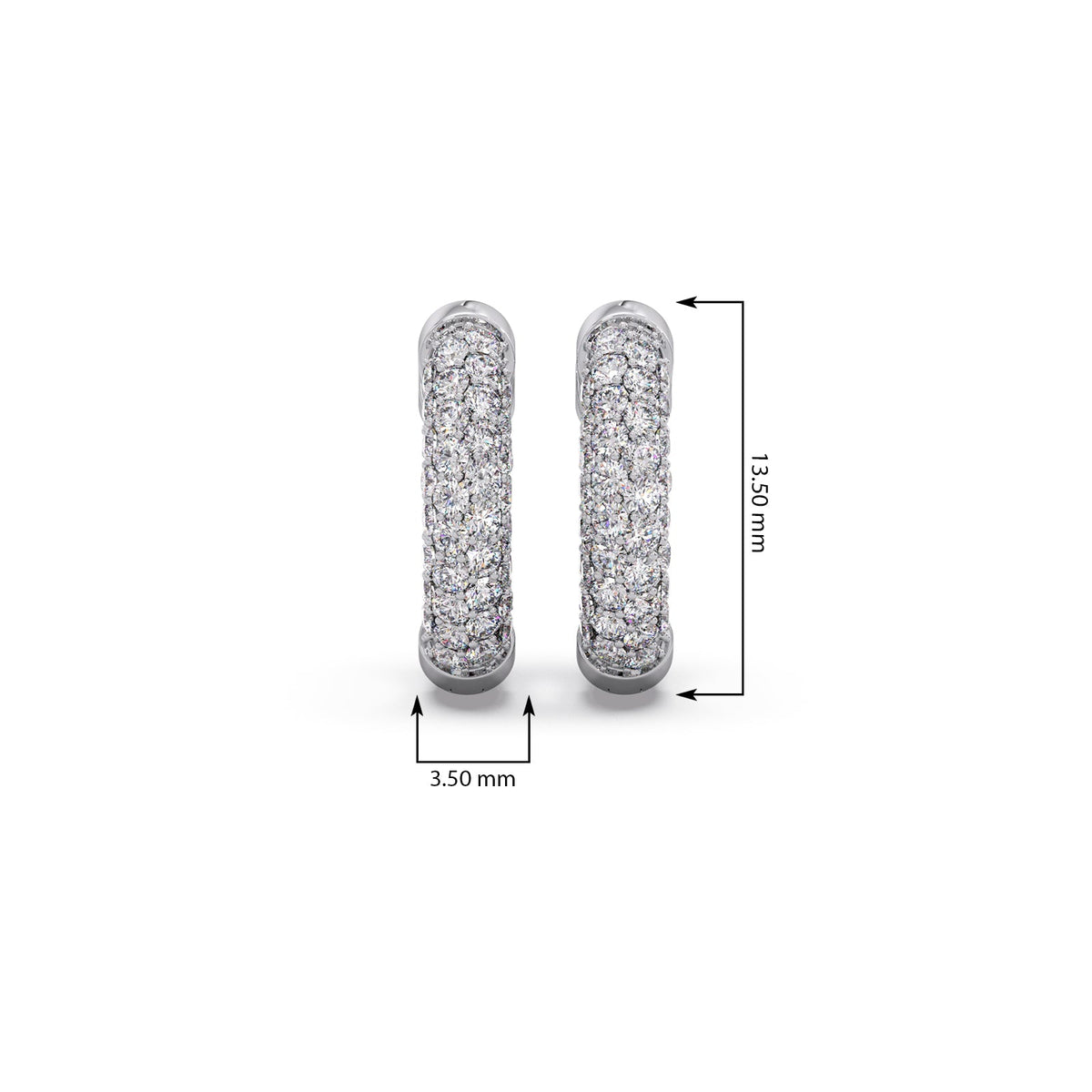 Dome Diamond Hoops Earrings