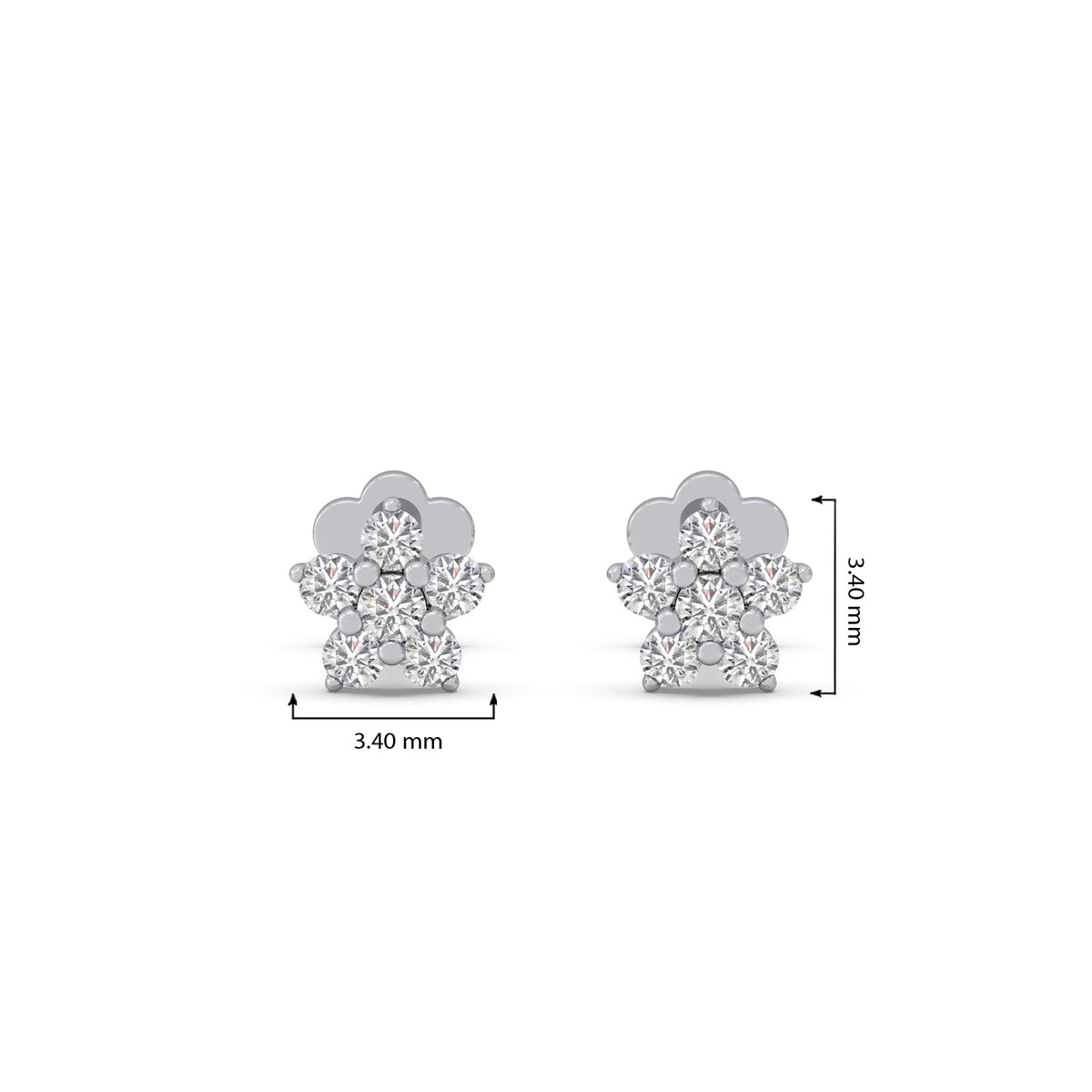 Floral Round Diamond Earrings