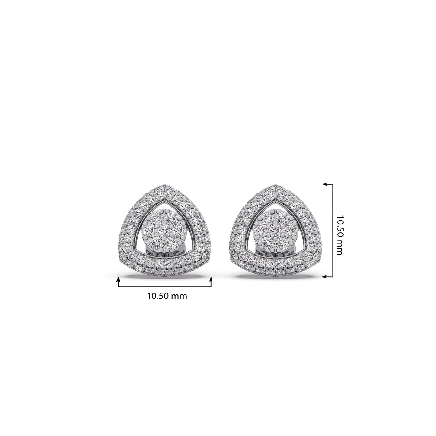 Geo Cluster Round Diamond Stud Earrings