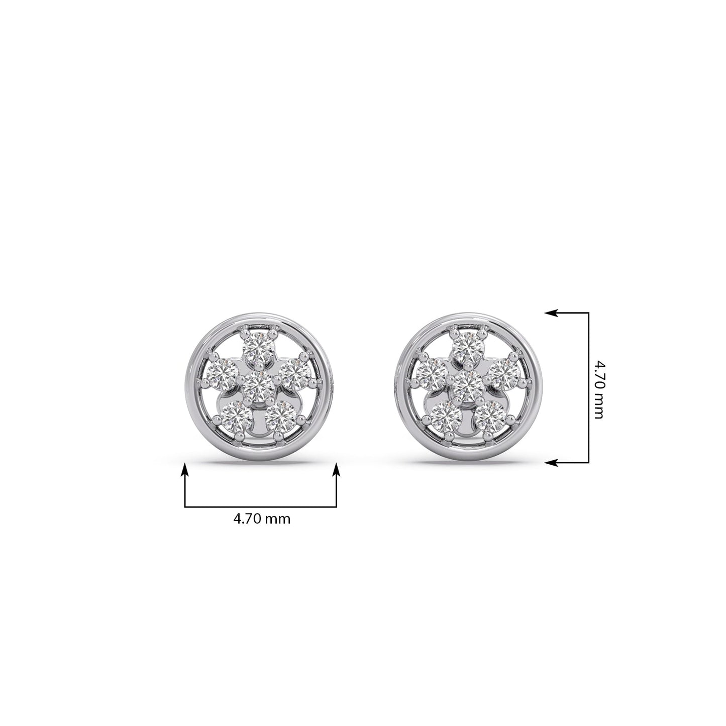 Cluster Stud Diamond Earrings