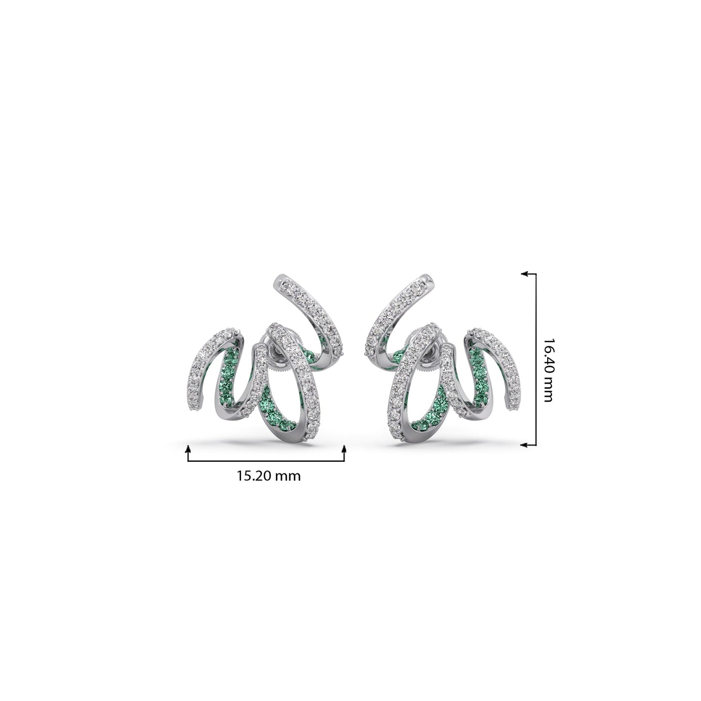 Spiral Gemstone Diamond Earrings
