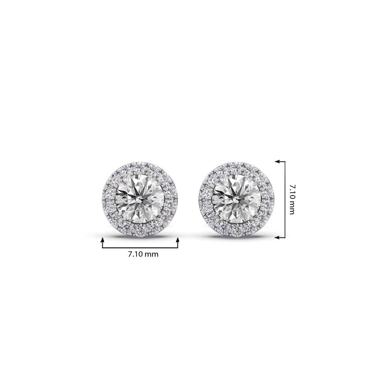 Solstice Halo Round Stud Earrings