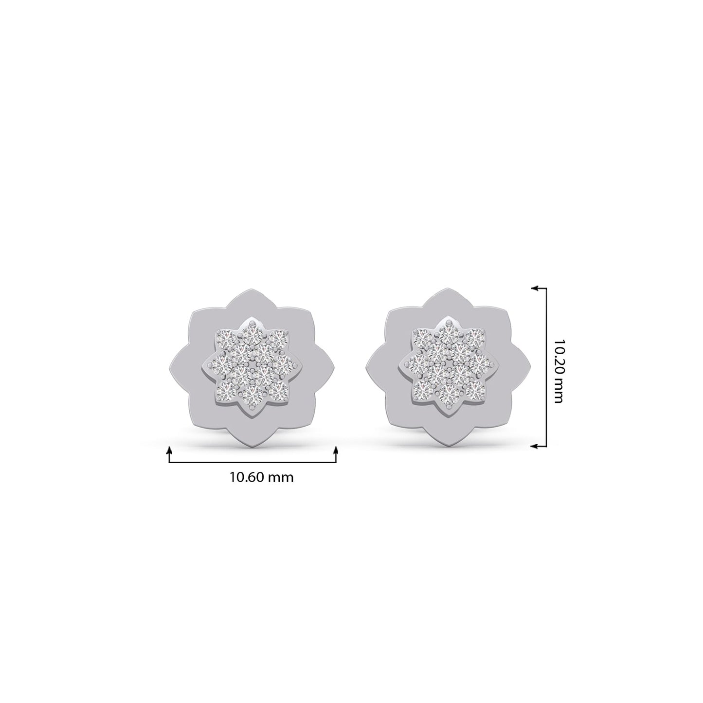 Rosette Diamond Stud Earrings