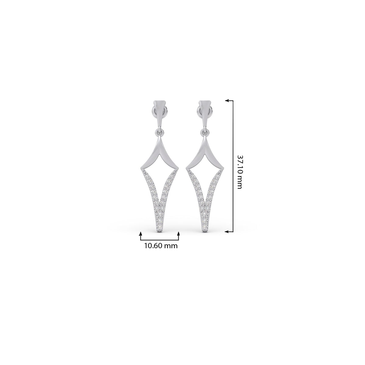 Etherea Round Diamond Dangle Earrings