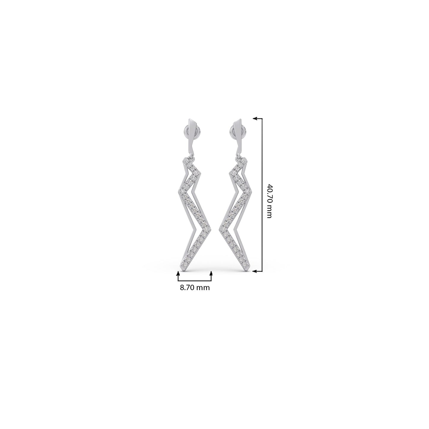 Litline Round Diamond Dangling Earrings