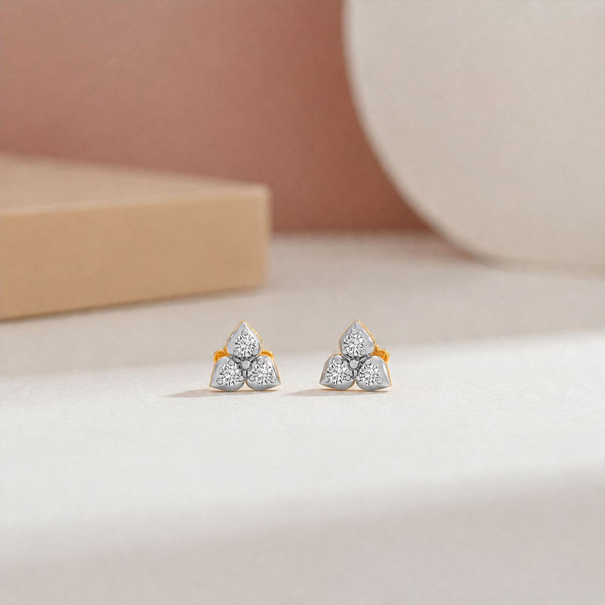 Trio Cluster Diamond Stud Earring