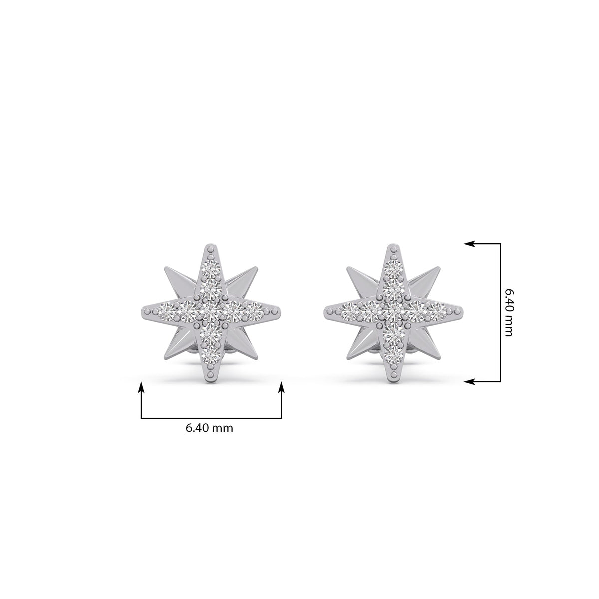 North Star Diamond Stud Earrings