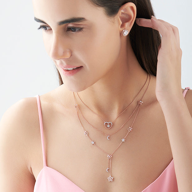 Celestial Round Diamond Layered Necklace