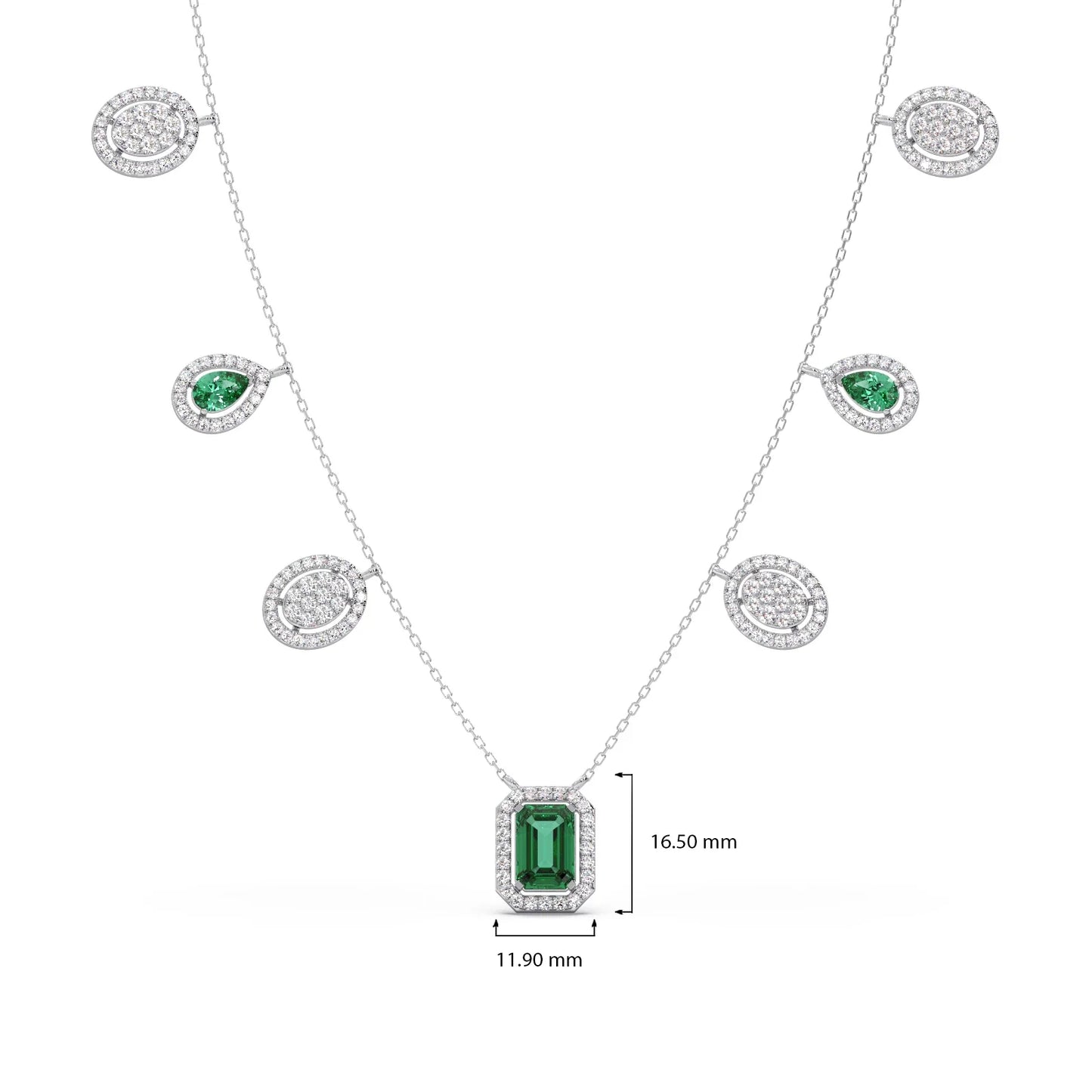 1.64 ct Emerald Reverie Gemstone Charm Necklace