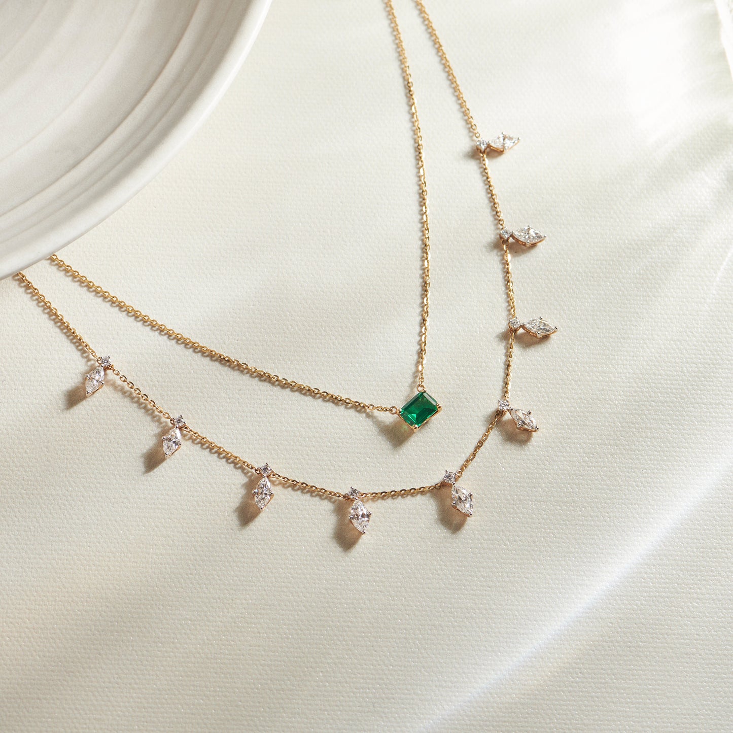 3.38 ct Emerald Meadow Gemstone Layered Necklace