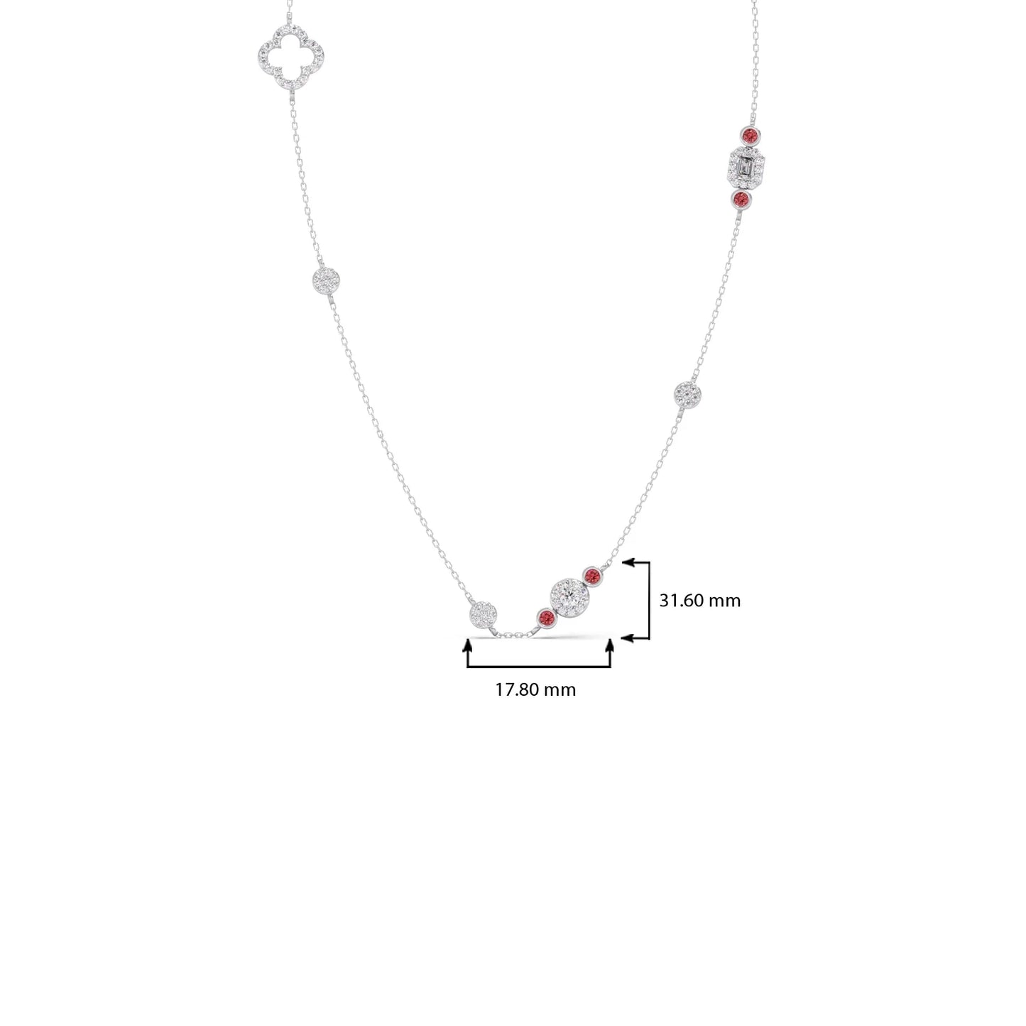 Mixed Shape Diamond and Gemstone Necklace