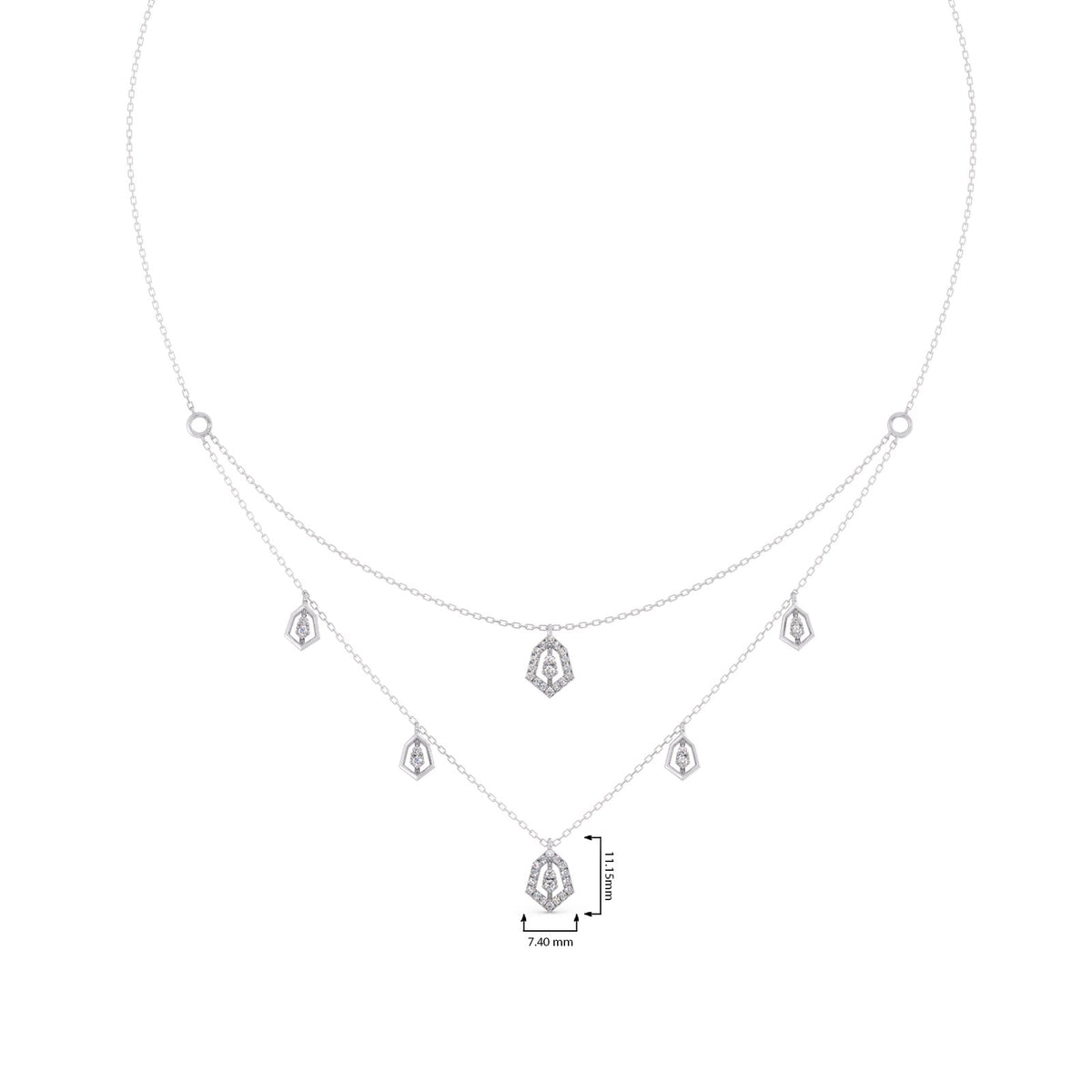 Layered Round Diamond Necklace
