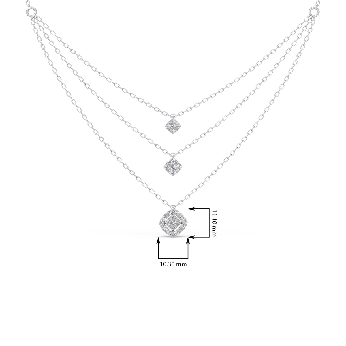 Trinity Halo Diamond Necklace