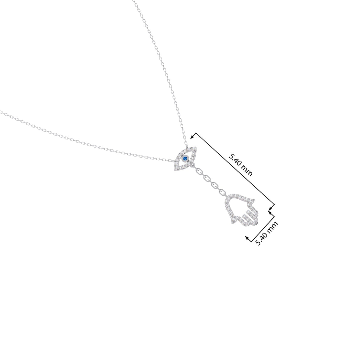 Hamsa & Evil-Eye Lariat Diamond Necklace