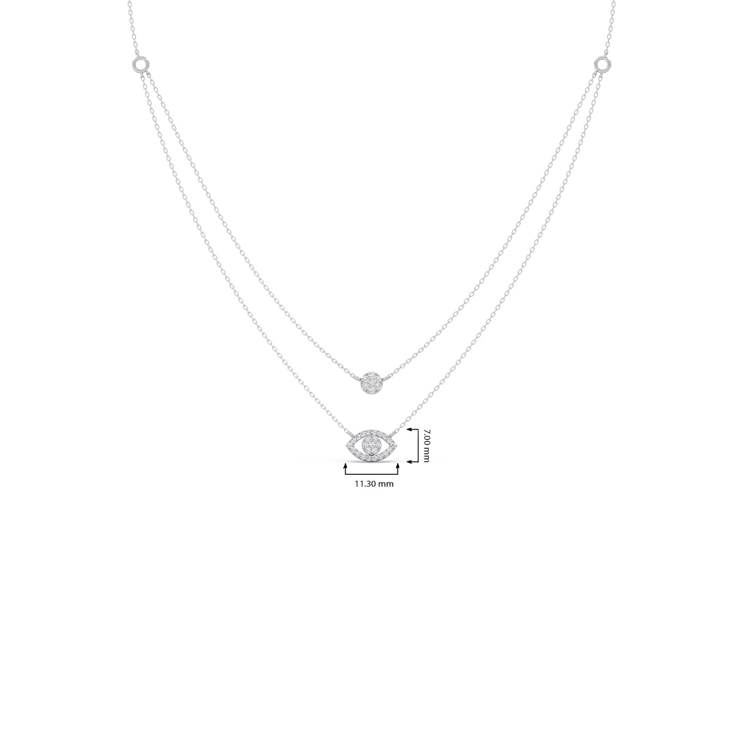 Dual Shine Evil Eye Diamond Layered Necklace