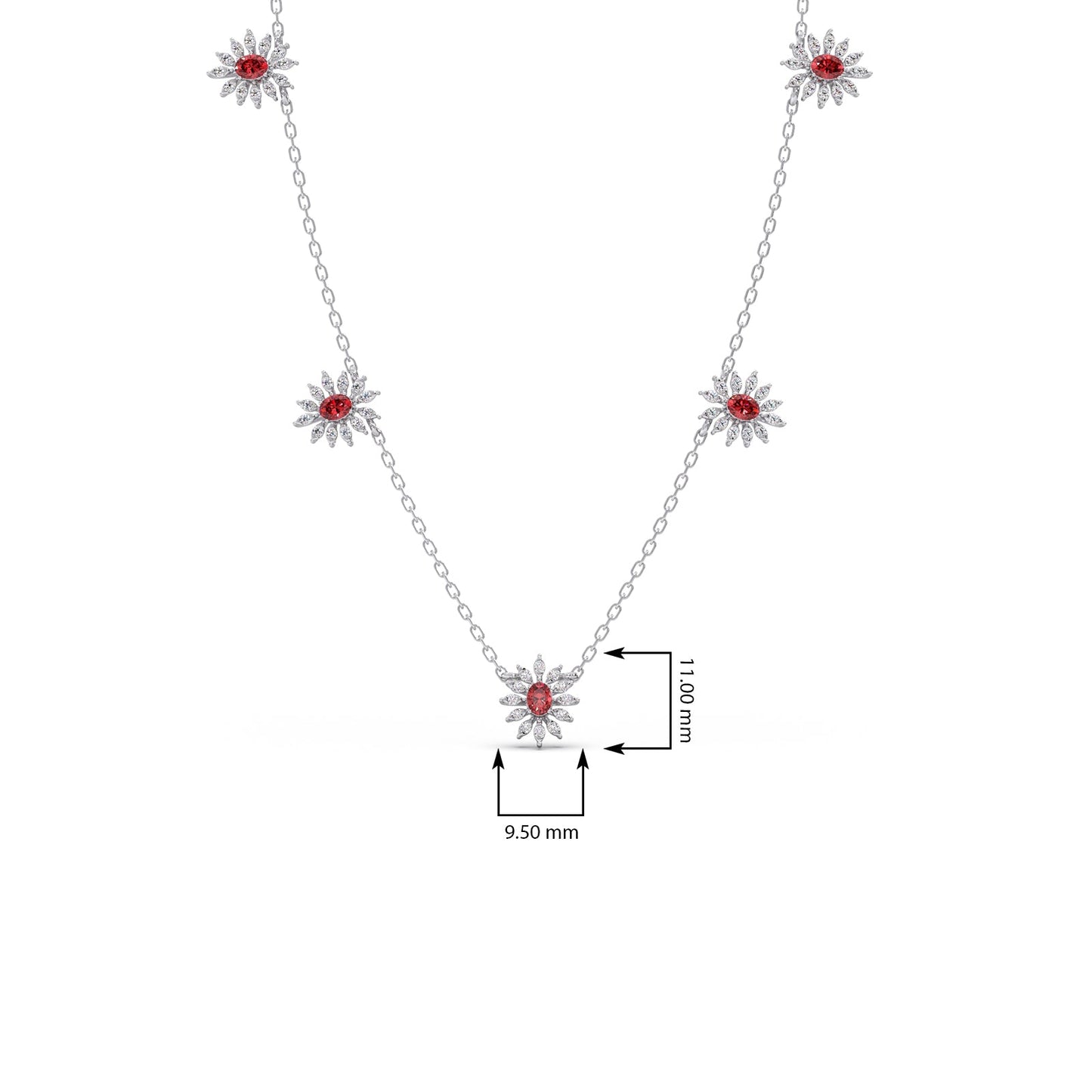 Pink-Tourmaline colourstone diamond Necklace