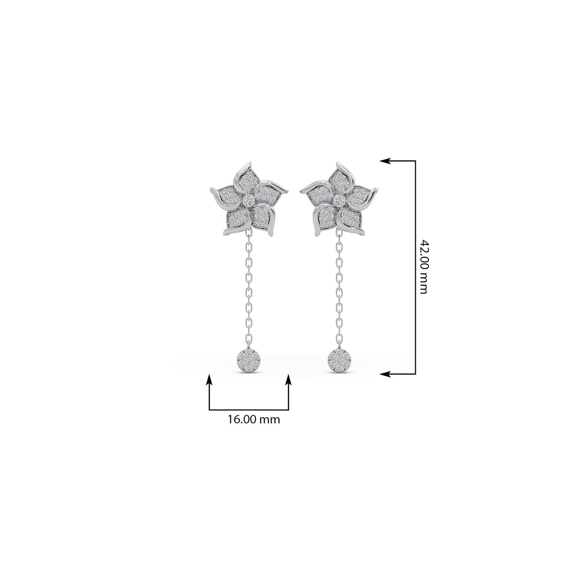 Aster Pave Diamond Dangle Earrings