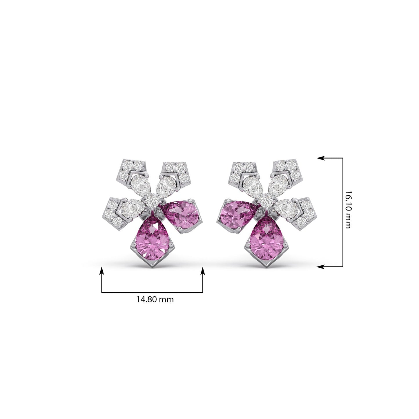 Flora Teardrop Diamond Stud Earrings