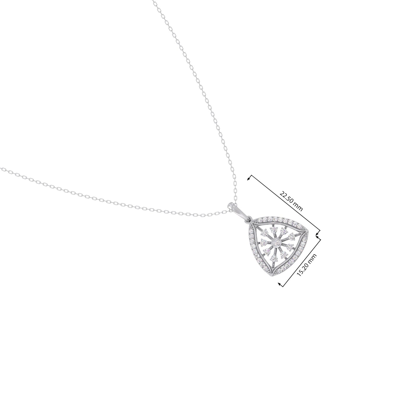 Petal Triangle Diamond Pendant Necklace