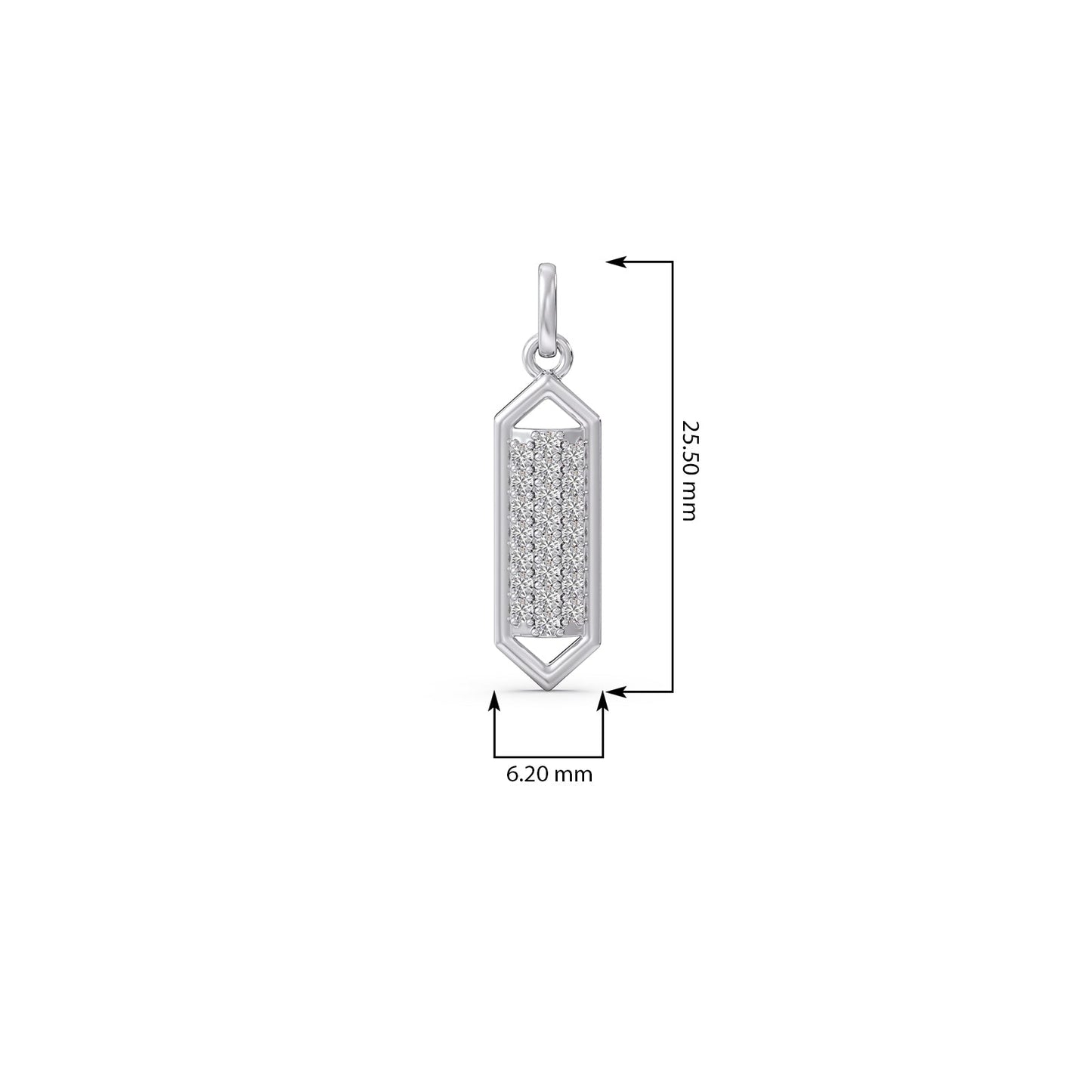 Modernist Shield Diamond Pendant