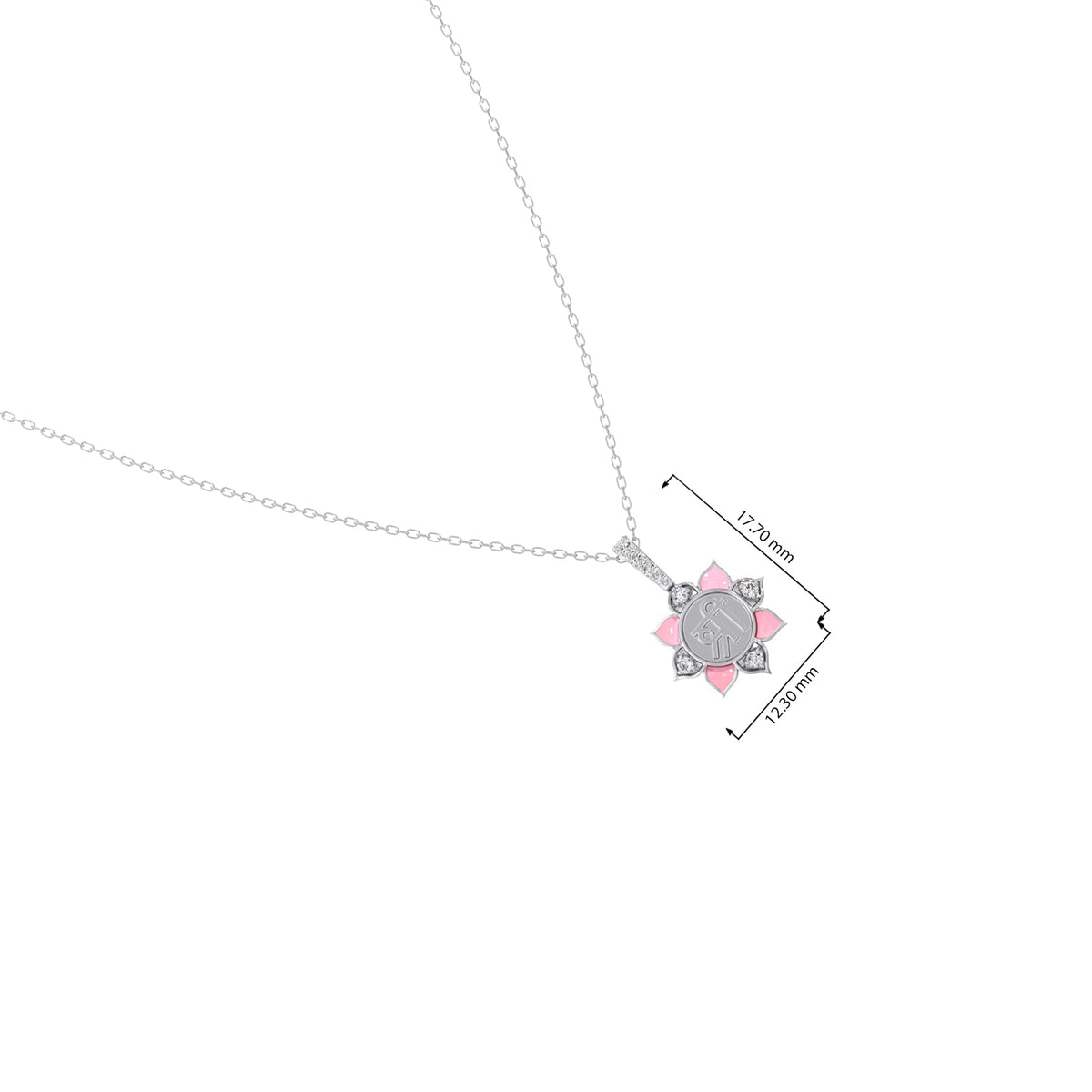 Divine Shri Lotus Diamond Kids Pendant With Chain