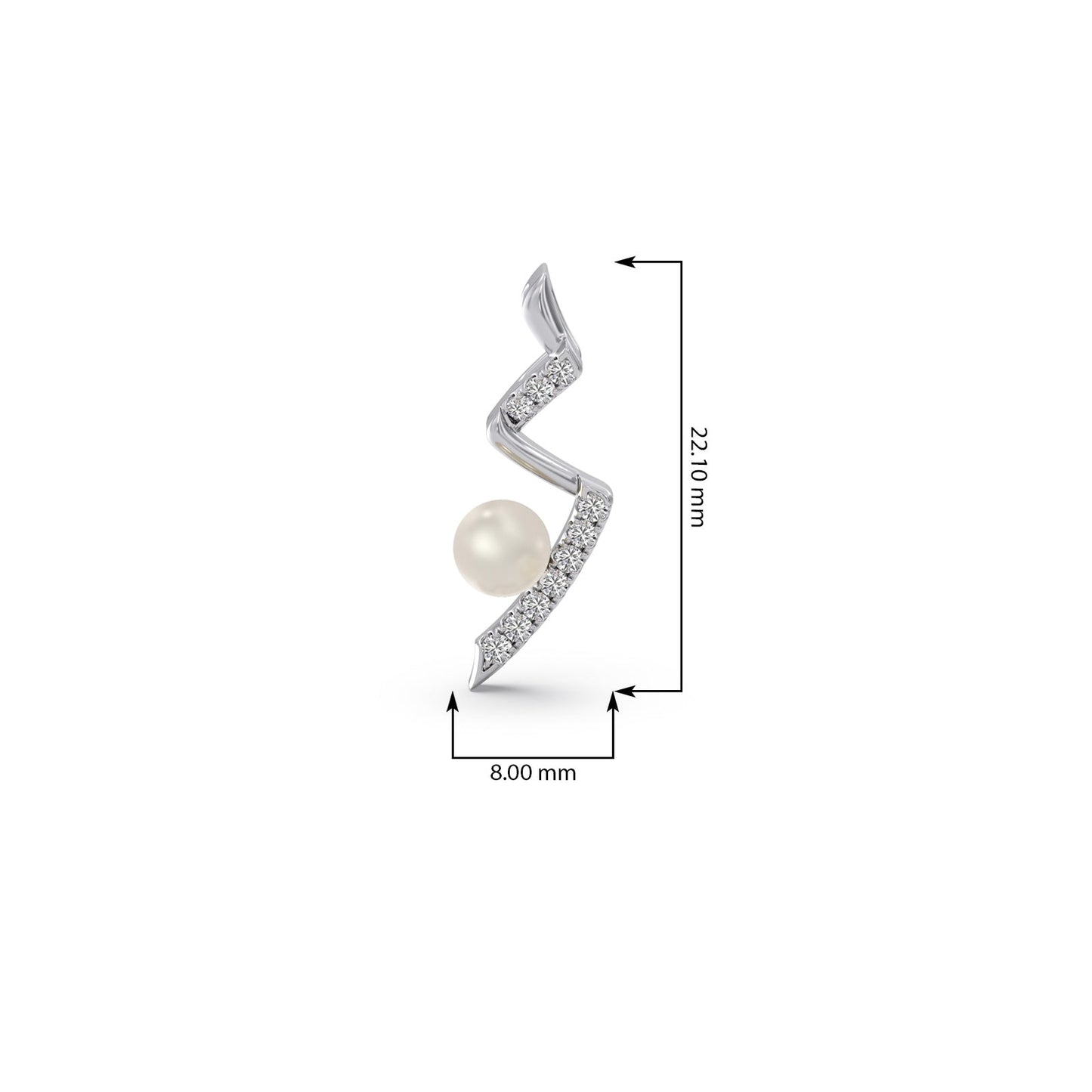 Willow-Twist Pearls Diamond Pendant