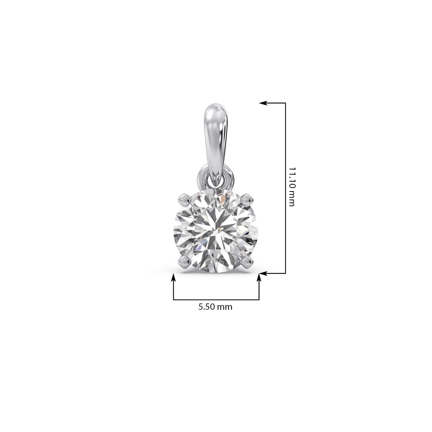 Shimmering Round Solitaire Pendant