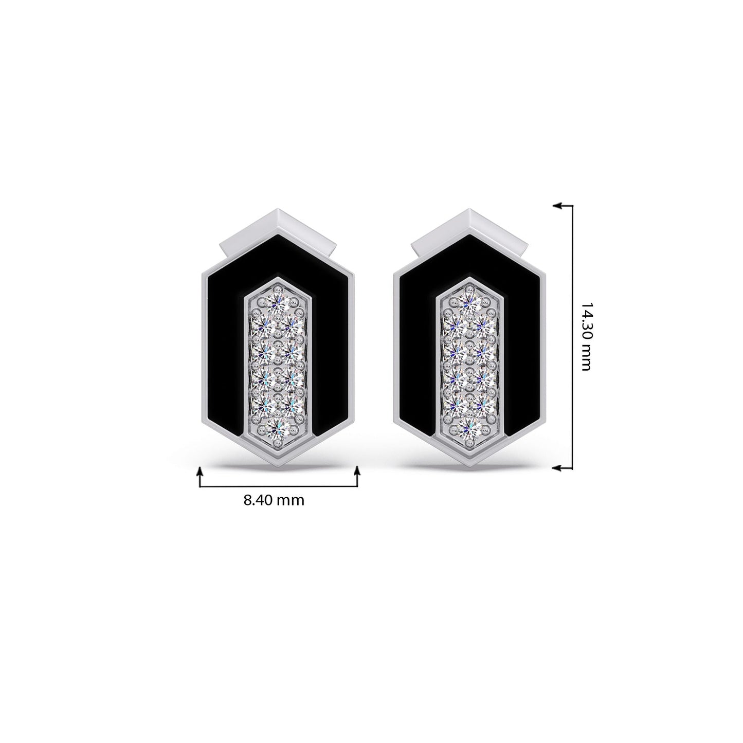 Midnight Frame Diamond Studs Earrings