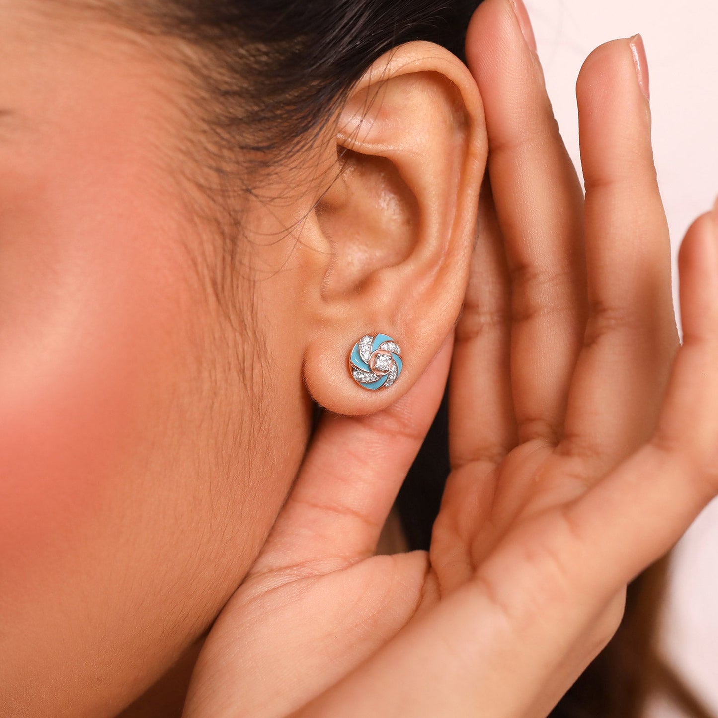 Cotton Candy Swirl Diamond Earrings