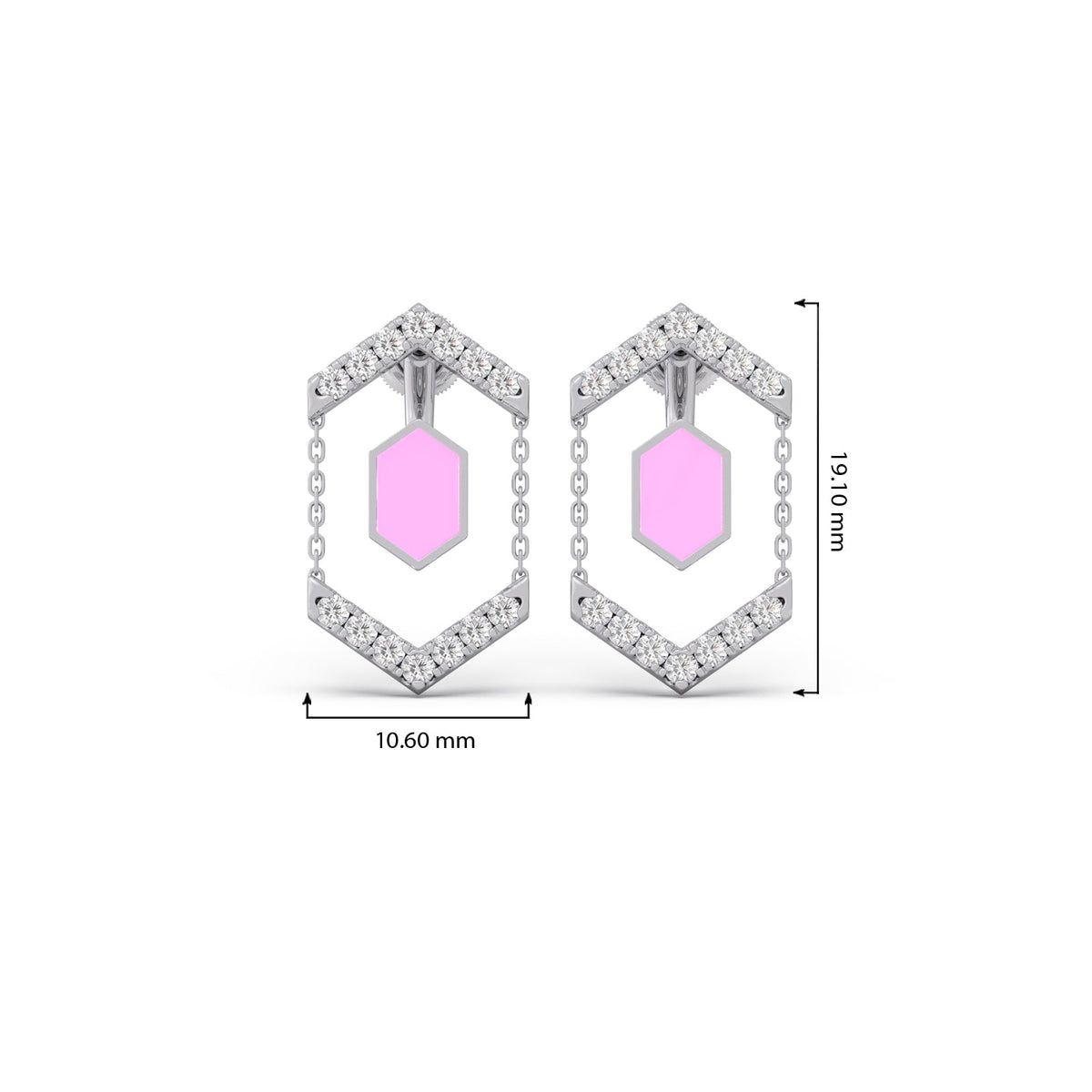 Hexora-enamel Antique Diamond Earrings