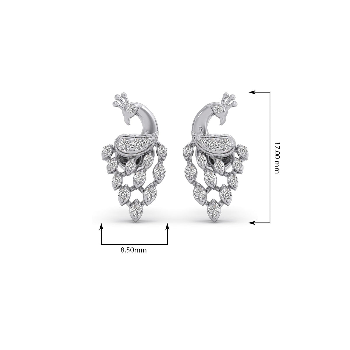 Empress Peacock Diamond Earrings