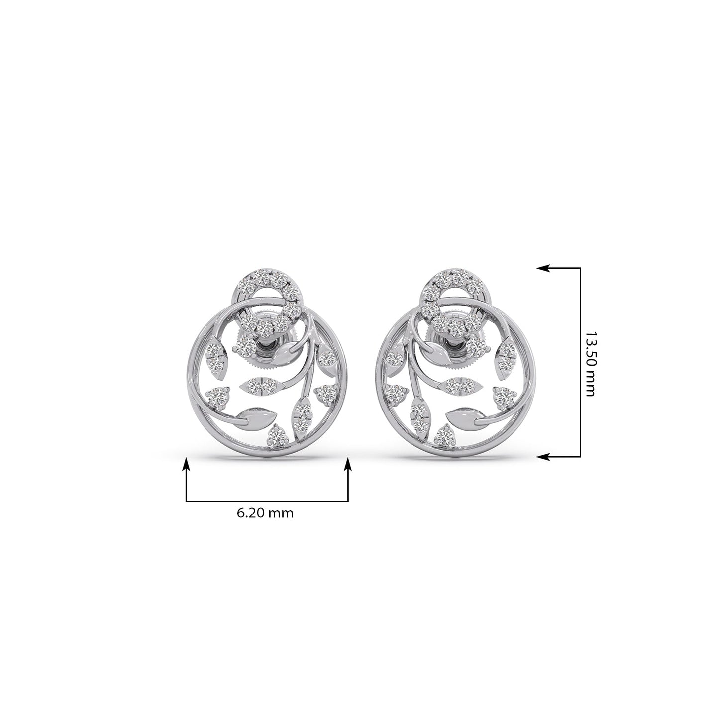 Gilded Arbor Diamond Stud Earrings
