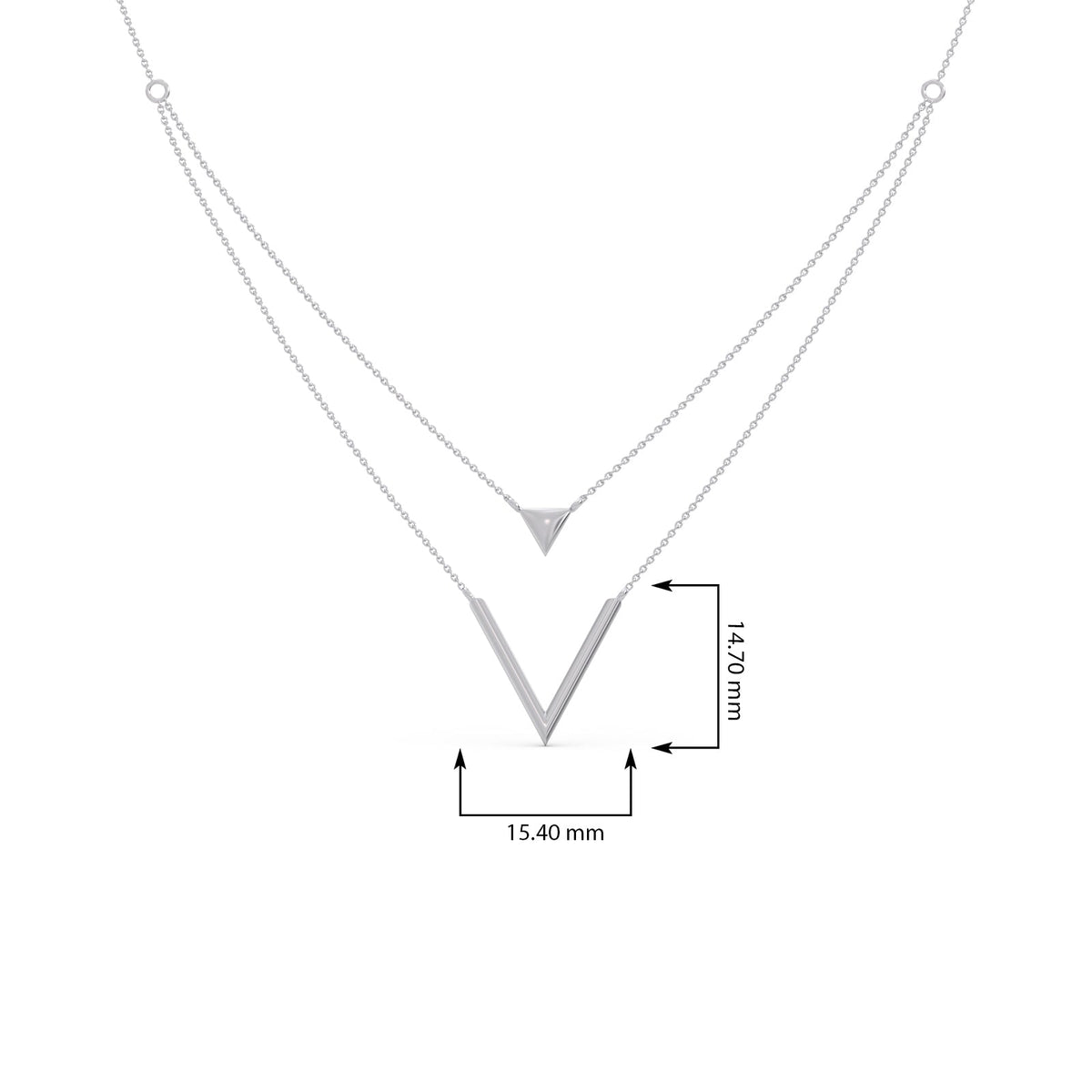 Wishbone Plain Gold Layered Necklace
