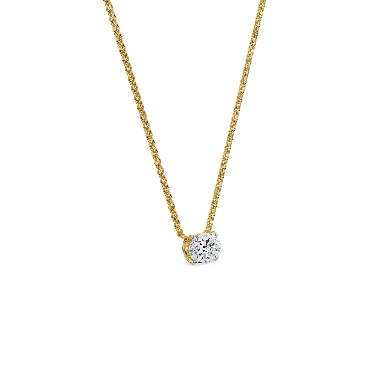 1 CT Oval Lab Grown Diamond Necklace 9KT