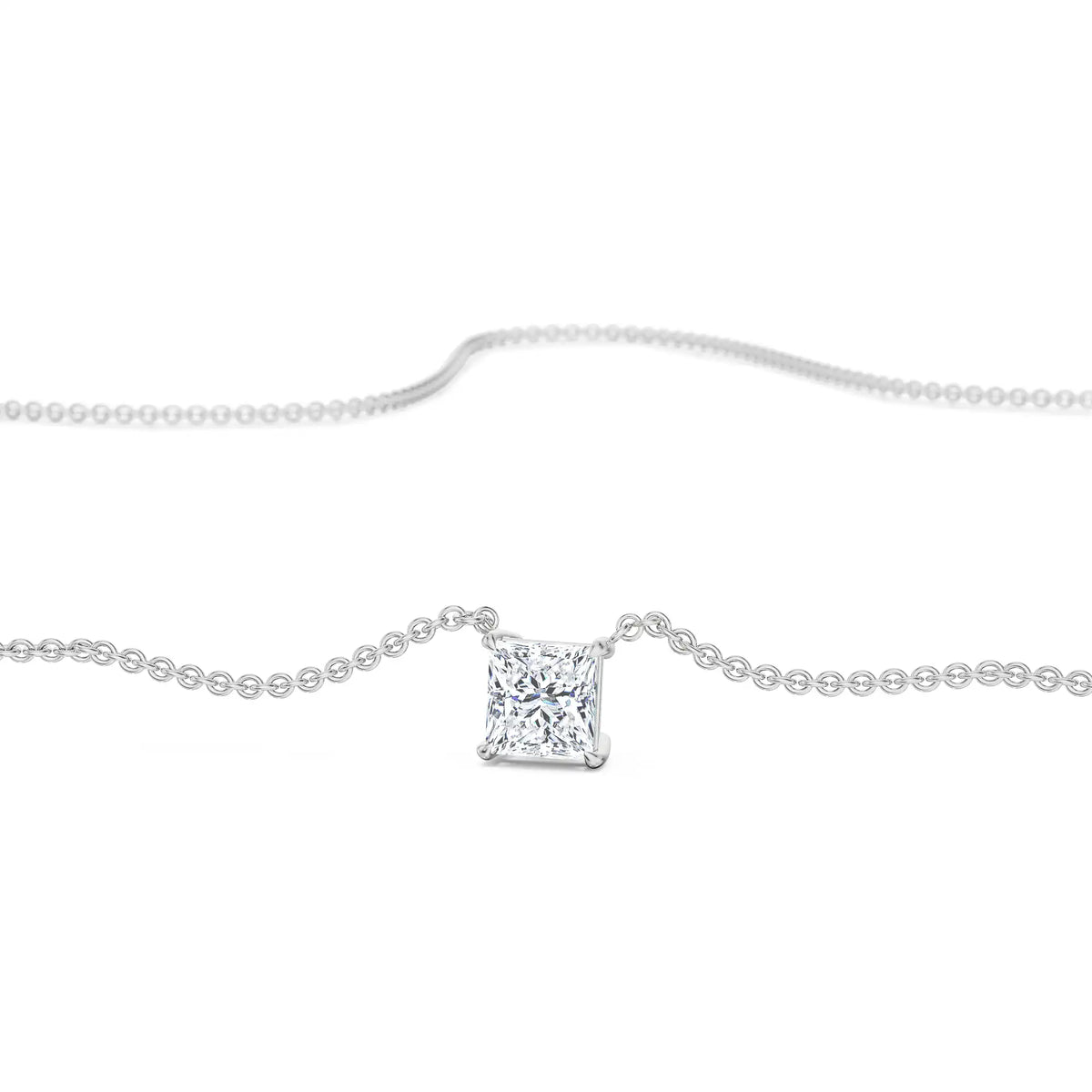 1 CT Princess Lab Grown Diamond Necklace 9KT