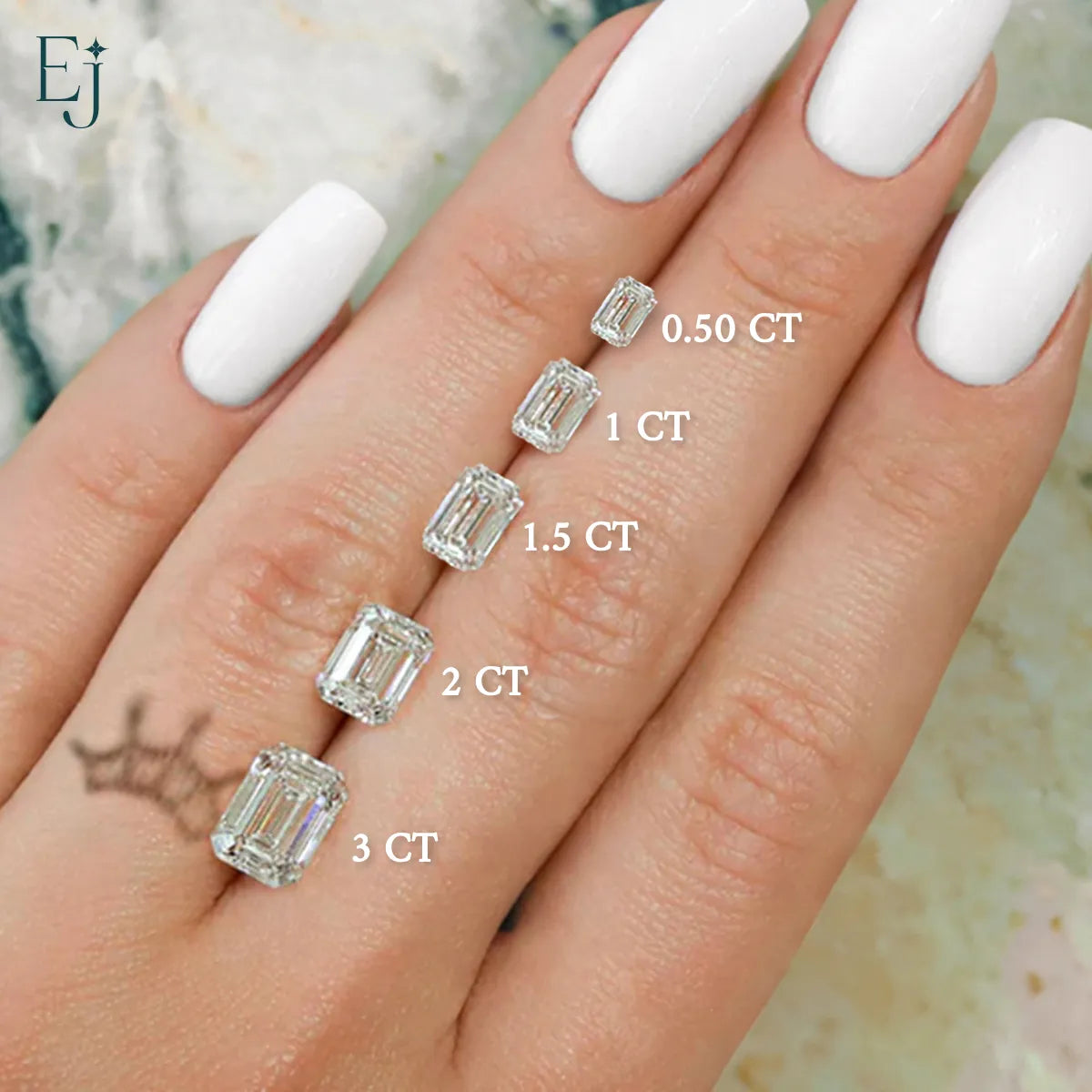 Dual Emerald Solitaire Stud & Ear Jacket