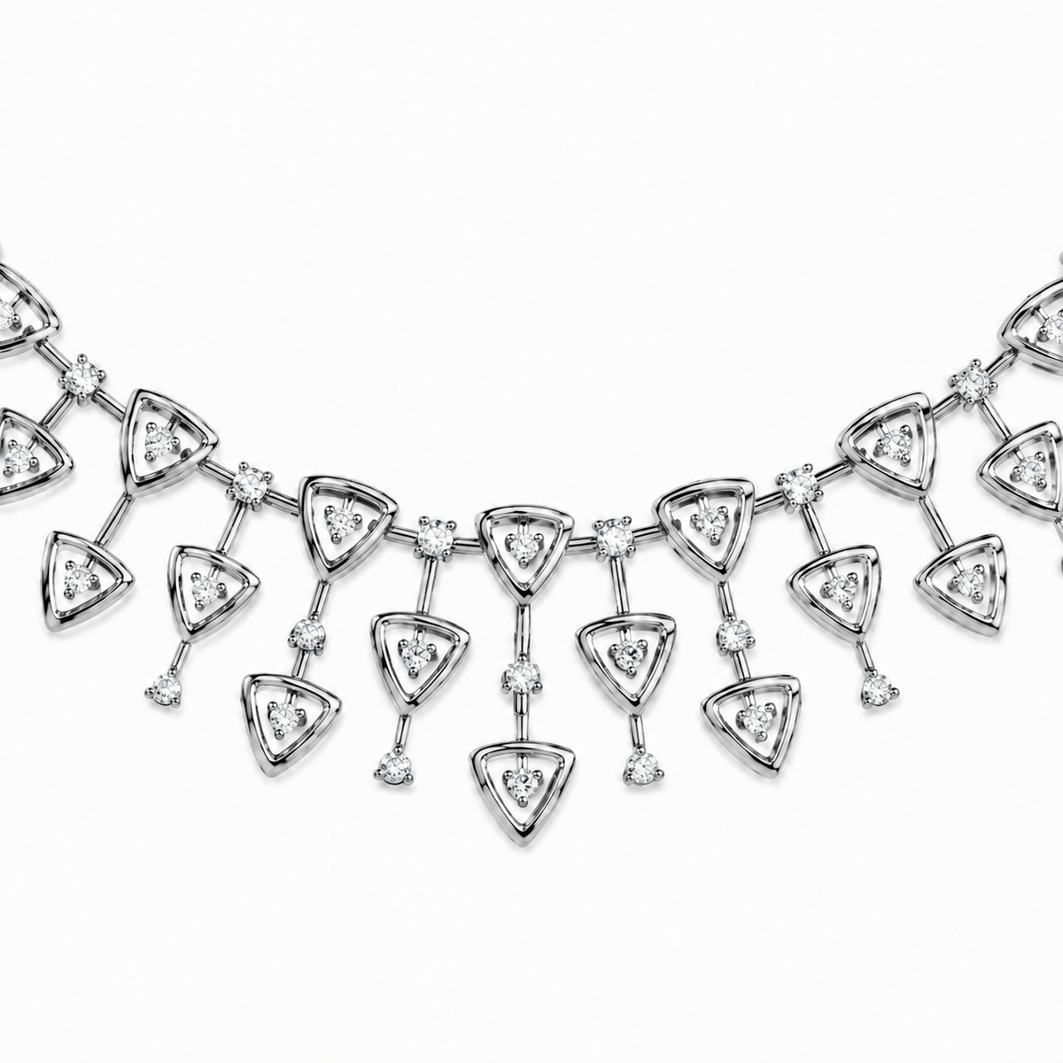 Aurora Triangle Diamond Cascade Necklace