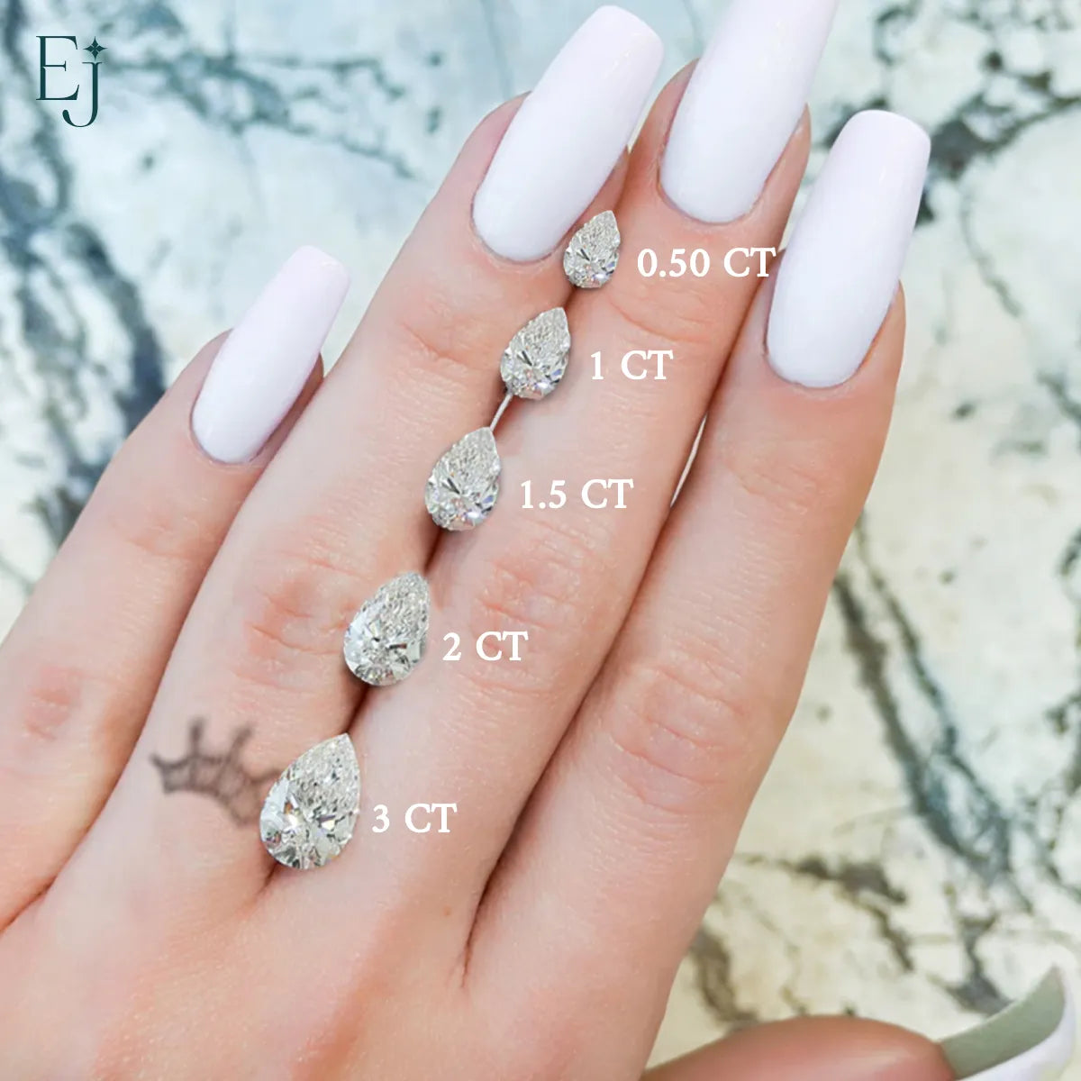 Round And Pear Solitaire Stud & Ear Jacket
